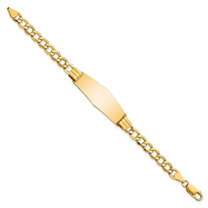 WB Choice Jewelry Bracelets 14k SemiSolid Soft Diamond Shape Curb Link ID BraceletWBCDCID111C7 WB Choice Jewelry Bracelets 14k SemiSolid Soft Diamond Shape Curb Link ID BraceletWBCDCID111C7