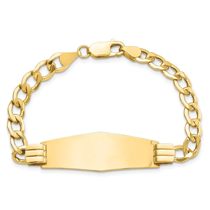 WB Choice Jewelry Bracelets 14k SemiSolid Soft Diamond Shape Curb Link ID BraceletWBCDCID111C7 WB Choice Jewelry Bracelets 14k SemiSolid Soft Diamond Shape Curb Link ID BraceletWBCDCID111C7