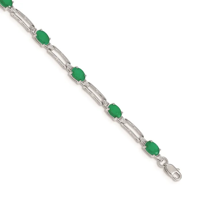 WB Choice Jewelry Bracelets 14k White Gold Diamond and Emerald BraceletWBCBM4489EM005WA WB Choice Jewelry Bracelets 14k White Gold Diamond and Emerald BraceletWBCBM4489EM005WA