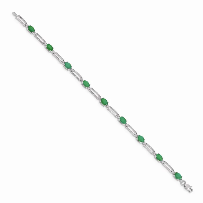 WB Choice Jewelry Bracelets 14k White Gold Diamond and Emerald BraceletWBCBM4489EM005WA WB Choice Jewelry Bracelets 14k White Gold Diamond and Emerald BraceletWBCBM4489EM005WA