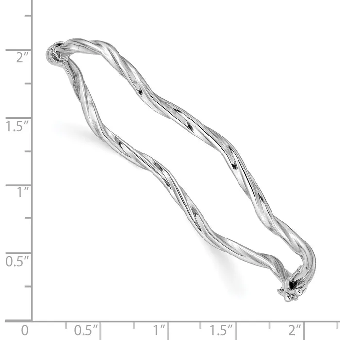 WB Choice Jewelry Bracelets 14k White Gold Polished Twisted Hinged Bangle BraceletWBCDB623 WB Choice Jewelry Bracelets 14k White Gold Polished Twisted Hinged Bangle BraceletWBCDB623