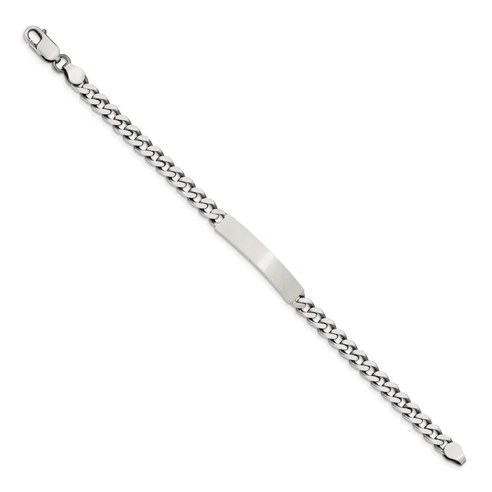 WB Choice Jewelry Bracelets Sterling Silver 8inch Engraveable Antiqued Curb Link ID BraceletWBCQID1188 WB Choice Jewelry Bracelets Sterling Silver 8inch Engraveable Antiqued Curb Link ID BraceletWBCQID1188
