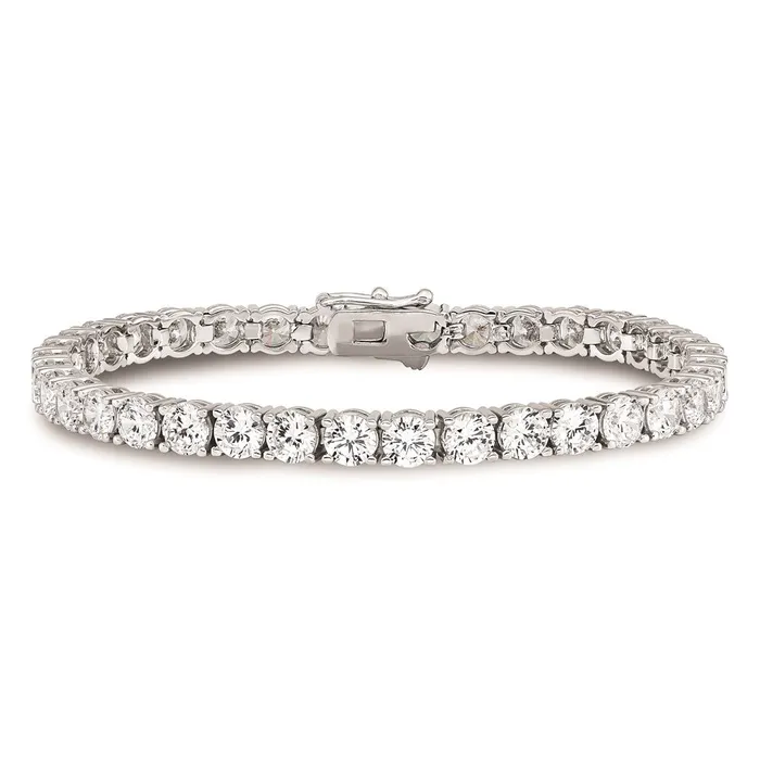 WB Choice Jewelry Bracelets Sterling Silver Rhodium Plated CZ 7in BraceletWBCQG34917 WB Choice Jewelry Bracelets Sterling Silver Rhodium Plated CZ 7in BraceletWBCQG34917
