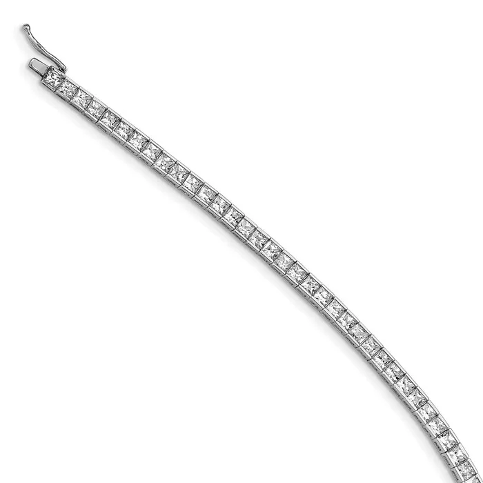WB Choice Jewelry Bracelets Sterling Silver Rhodium Plated CZ 7in BraceletWBCQG34957 WB Choice Jewelry Bracelets Sterling Silver Rhodium Plated CZ 7in BraceletWBCQG34957