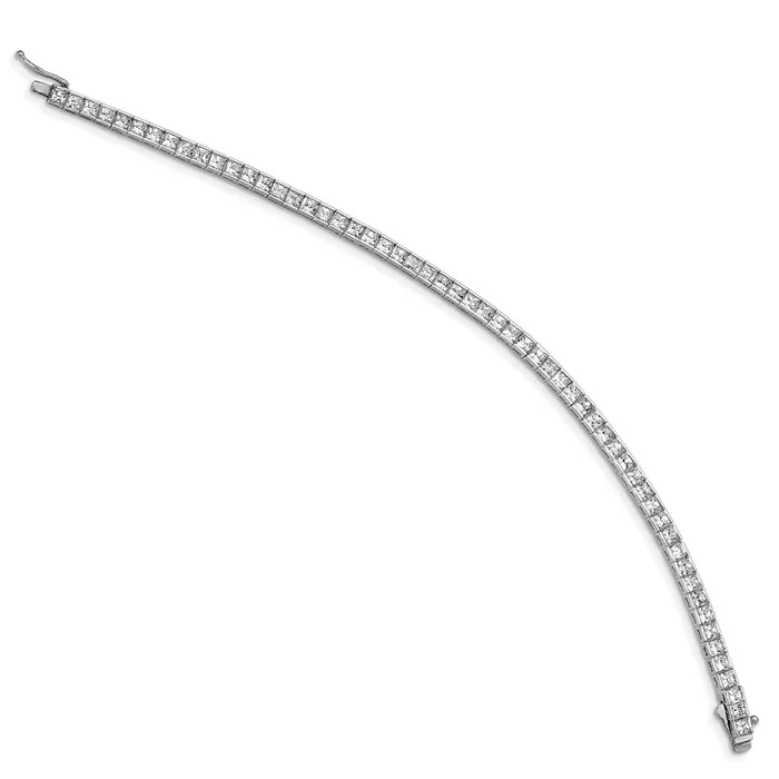WB Choice Jewelry Bracelets Sterling Silver Rhodium Plated CZ 7in BraceletWBCQG34957 WB Choice Jewelry Bracelets Sterling Silver Rhodium Plated CZ 7in BraceletWBCQG34957