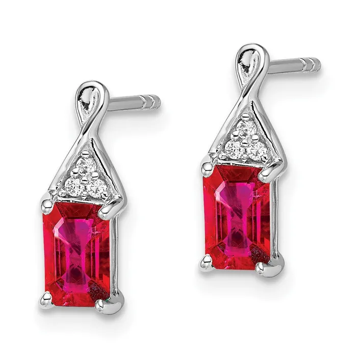 WB Choice Jewelry Earrings 14k White Gold Ruby and Diamond EarringsWBCEM7187RU004WA WB Choice Jewelry Earrings 14k White Gold Ruby and Diamond EarringsWBCEM7187RU004WA