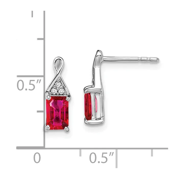 WB Choice Jewelry Earrings 14k White Gold Ruby and Diamond EarringsWBCEM7187RU004WA WB Choice Jewelry Earrings 14k White Gold Ruby and Diamond EarringsWBCEM7187RU004WA