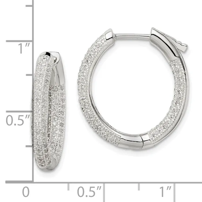 WB Choice Jewelry Earrings Sterling Silver CZ Hinged Hoop EarringsWBCQE14613 WB Choice Jewelry Earrings Sterling Silver CZ Hinged Hoop EarringsWBCQE14613