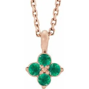 WB Choice Jewelry Necklaces 14K Rose Youth Emerald 1618 Necklace86694718PSTWBC WB Choice Jewelry Necklaces 14K Rose Youth Emerald 1618 Necklace86694718PSTWBC