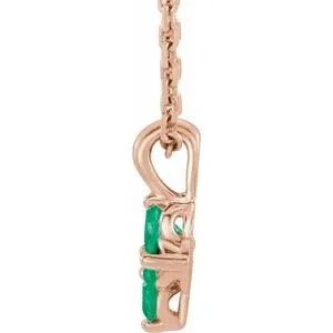 WB Choice Jewelry Necklaces 14K Rose Youth Emerald 1618 Necklace86694718PSTWBC WB Choice Jewelry Necklaces 14K Rose Youth Emerald 1618 Necklace86694718PSTWBC