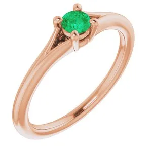 WB Choice Jewelry Rings 14K Rose Emerald Youth Solitaire Ring71984631PSTWBC WB Choice Jewelry Rings 14K Rose Emerald Youth Solitaire Ring71984631PSTWBC