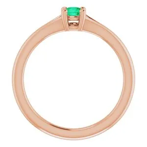 WB Choice Jewelry Rings 14K Rose Emerald Youth Solitaire Ring71984631PSTWBC WB Choice Jewelry Rings 14K Rose Emerald Youth Solitaire Ring71984631PSTWBC
