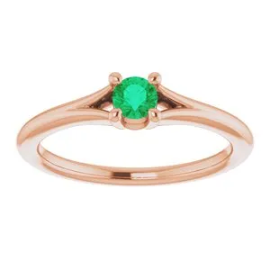 WB Choice Jewelry Rings 14K Rose Emerald Youth Solitaire Ring71984631PSTWBC WB Choice Jewelry Rings 14K Rose Emerald Youth Solitaire Ring71984631PSTWBC