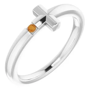 WB Choice Jewelry Rings 14K White 15 mm Round Genuine Citrine Youth Cross RingR4306660012PSTWBC WB Choice Jewelry Rings 14K White 15 mm Round Genuine Citrine Youth Cross RingR4306660012PSTWBC
