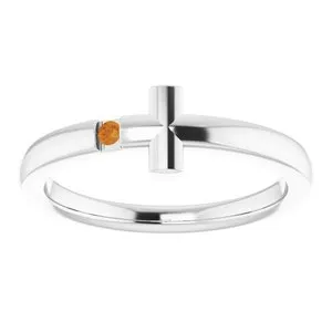 WB Choice Jewelry Rings 14K White 15 mm Round Genuine Citrine Youth Cross RingR4306660012PSTWBC WB Choice Jewelry Rings 14K White 15 mm Round Genuine Citrine Youth Cross RingR4306660012PSTWBC