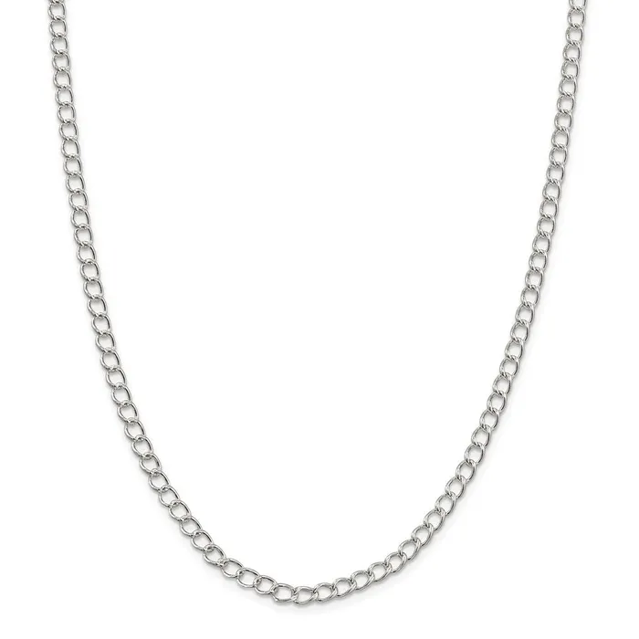 WB Choice Jewelry Rings Sterling Silver 45mm Half round Wire Open Curb ChainWBCQPE5818