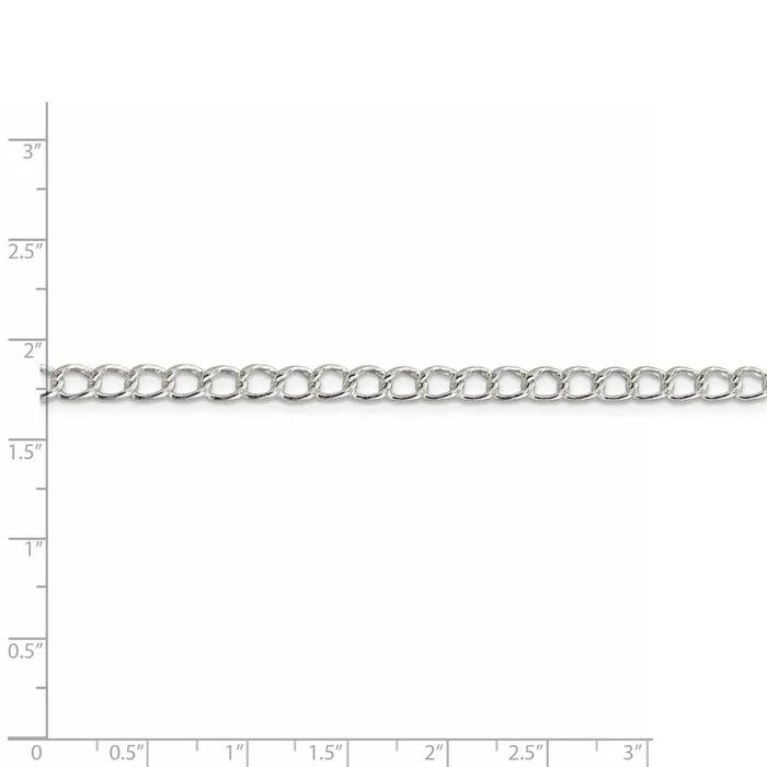 WB Choice Jewelry Rings Sterling Silver 45mm Half round Wire Open Curb ChainWBCQPE5818 WB Choice Jewelry Rings Sterling Silver 45mm Half round Wire Open Curb ChainWBCQPE5818