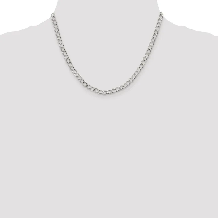WB Choice Jewelry Rings Sterling Silver 45mm Half round Wire Open Curb ChainWBCQPE5818 WB Choice Jewelry Rings Sterling Silver 45mm Half round Wire Open Curb ChainWBCQPE5818