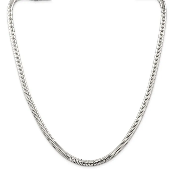 WB Choice Jewelry Rings Sterling Silver 6mm Round Snake ChainWBCQSNL15024 WB Choice Jewelry Rings Sterling Silver 6mm Round Snake ChainWBCQSNL15024