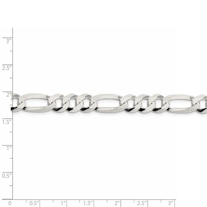 WB Choice Jewelry Rings Sterling Silver 85mm Lightweight Flat Figaro ChainWBCQMB22018 WB Choice Jewelry Rings Sterling Silver 85mm Lightweight Flat Figaro ChainWBCQMB22018