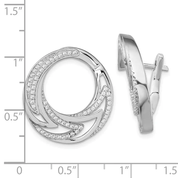 WB Choice Jewelry Sterling Silver Rhodiumplated CZ Hinged Hoop EarringsWBCQE13725 Earrings WB Choice Jewelry Sterling Silver Rhodiumplated CZ Hinged Hoop EarringsWBCQE13725 Earrings