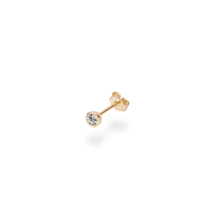 01ct Bezel Diamond Stud PRMAL Earrings