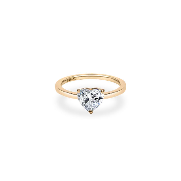 1ct Heart Diamond Plain Ring PRMAL Rings