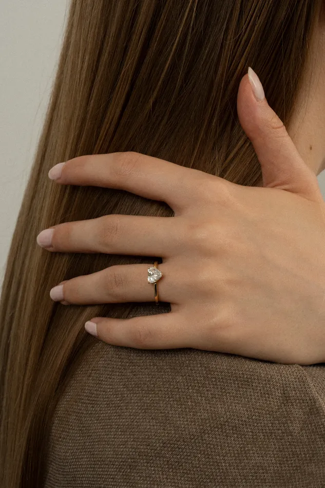 1ct Heart Diamond Plain Ring PRMAL Rings 1ct Heart Diamond Plain Ring PRMAL Rings