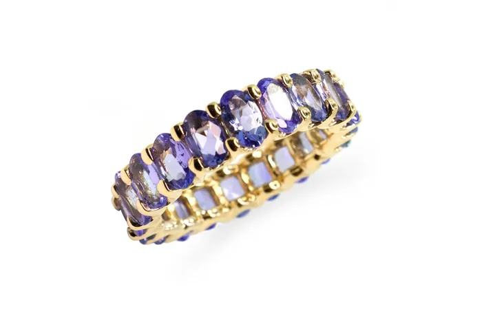 Albert Hern Rings Eternity Ring Tanzanite Yellow Gold