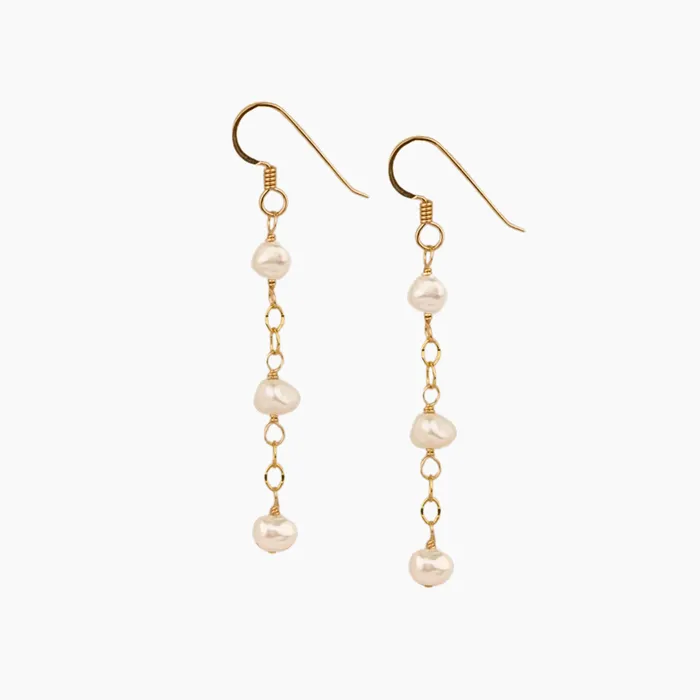 Amelia White Keshi Pearl Earrings MishaHawaii Earrings