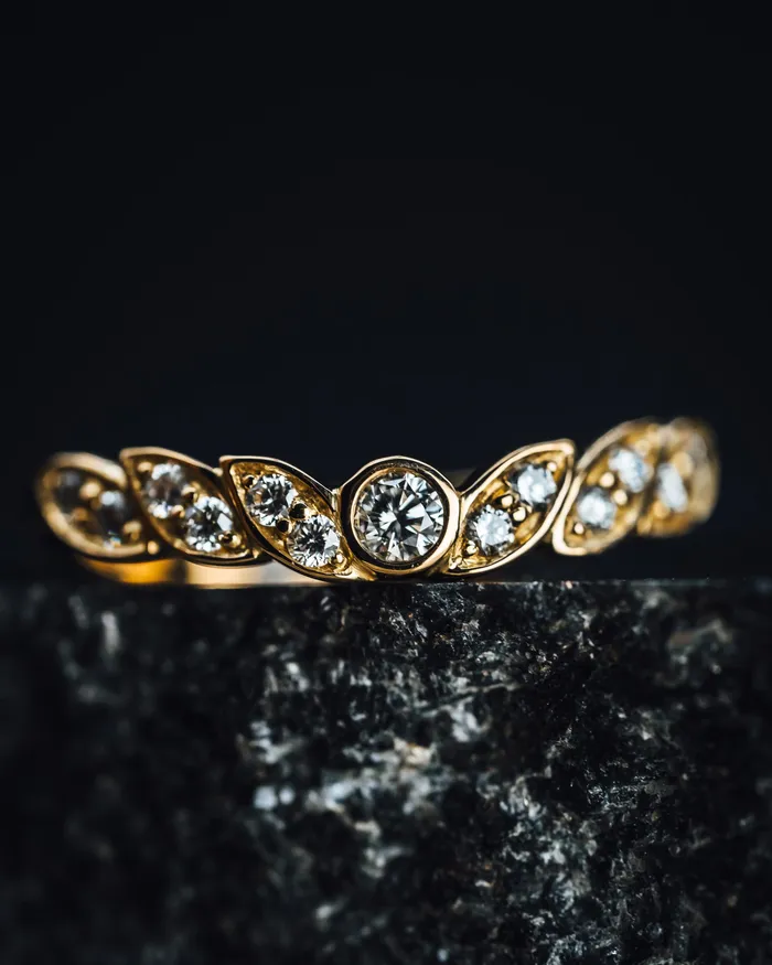 Art FX fine jewelry Rings 14k Yellow Gold Curved Diamond Ring