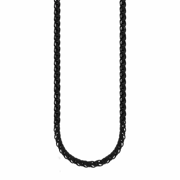 Black Stainless Steel Polished 35 mm Round Wheat Chain INOX JEWELRY Bracelets