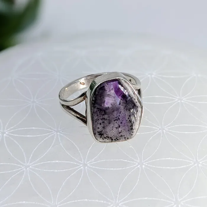 Bliss Crystals Rings Star Amethyst Sz 105 SS Ring LV7280