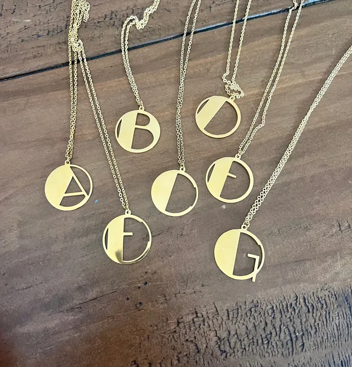bubs sass Necklaces retro gold initial necklace