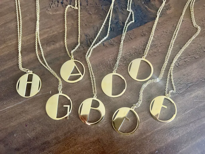 bubs sass Necklaces retro gold initial necklace
