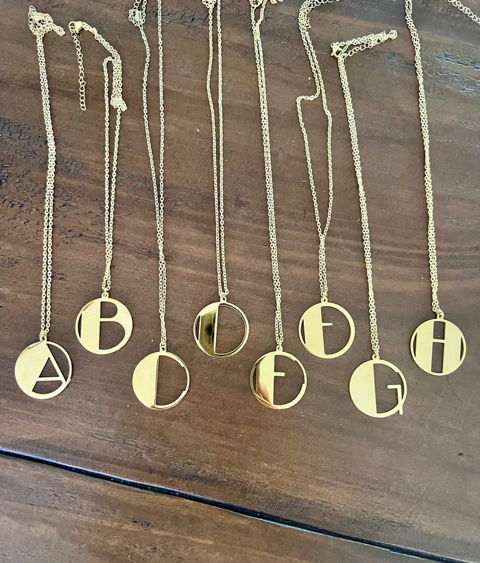 bubs sass Necklaces retro gold initial necklace
