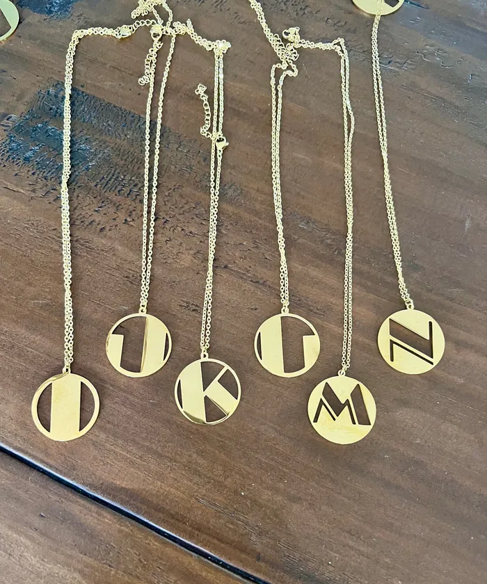 bubs sass Necklaces retro gold initial necklace