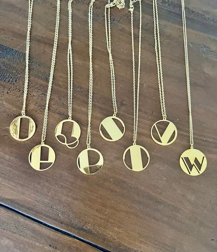 bubs sass Necklaces retro gold initial necklace