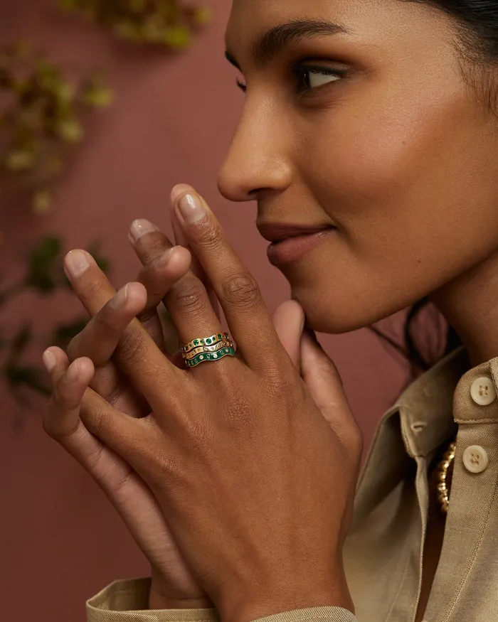 Capricorn Zodiac Enamel Wave Ring III Marlo Laz Rings