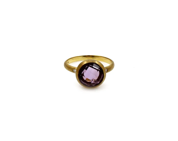 Cherie Dori Rings Amethyst Round Ring
