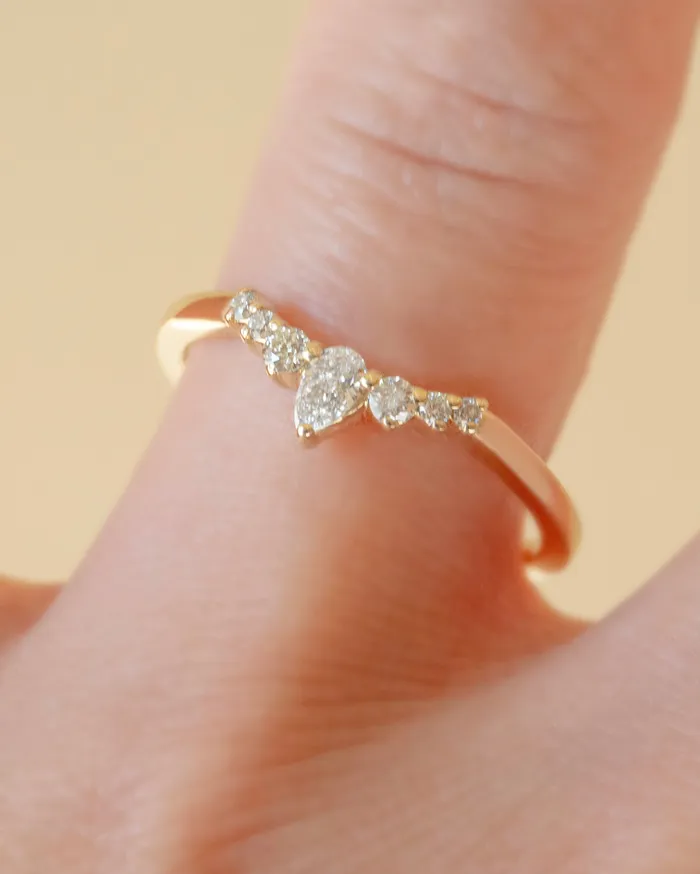 Diamond Contour Wedding Band 14K Gold Albrecht Jewellery Rings