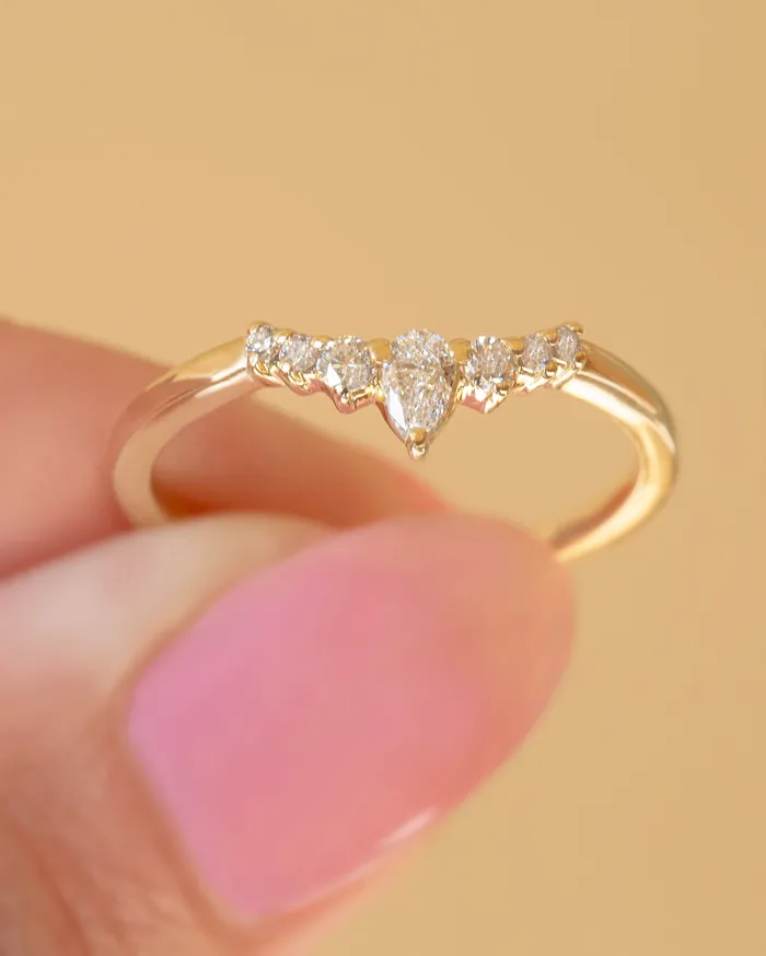Diamond Contour Wedding Band 14K Gold Albrecht Jewellery Rings