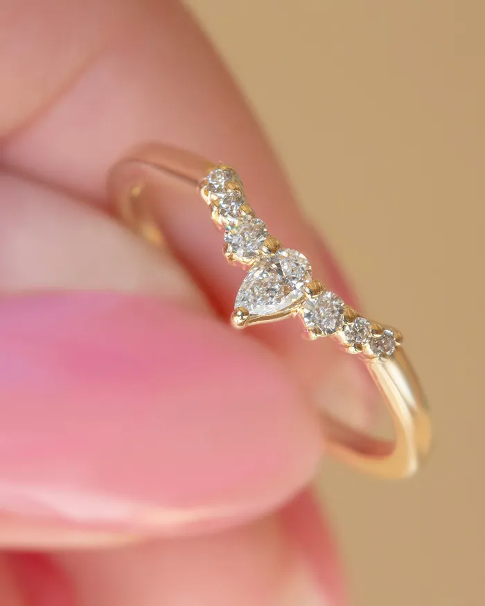 Diamond Contour Wedding Band 14K Gold Albrecht Jewellery Rings