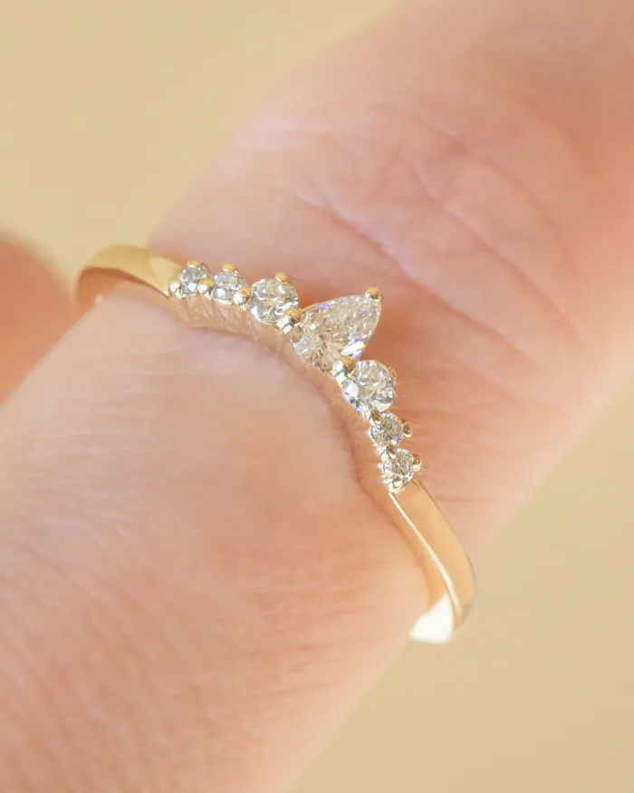 Diamond Contour Wedding Band 14K Gold Albrecht Jewellery Rings
