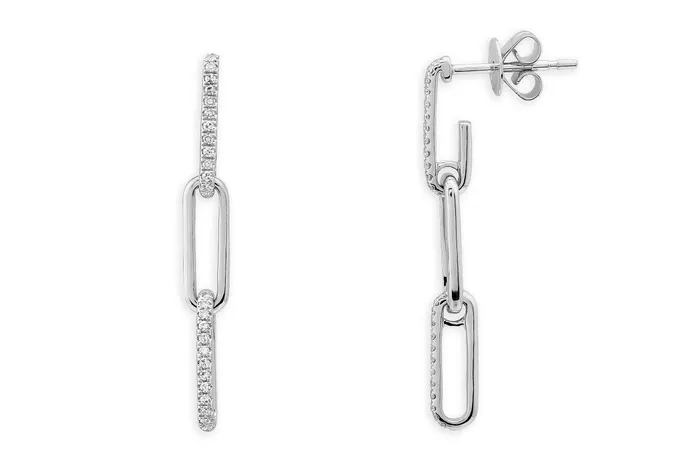 Earrings Albert Hern Earrings 14kt Gold Dangling Links Diamonds
