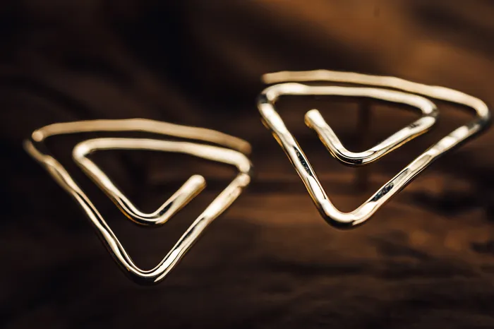 Earrings Carla Corp 14k Yellow Gold Triangle Spiral Earrings