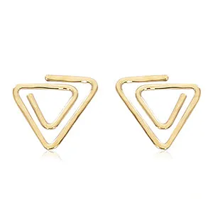 Earrings Carla Corp 14k Yellow Gold Triangle Spiral Earrings
