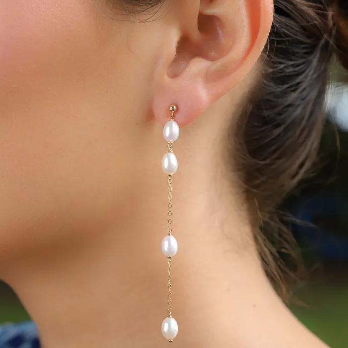 Earrings Clara White Freshwater Pearl Earrings MishaHawaii Earrings Clara White Freshwater Pearl Earrings MishaHawaii