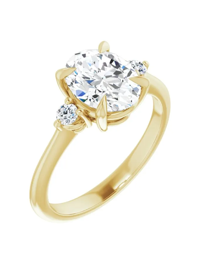 Engagement Ring with Diamond Sides 08 ct tw acredo USA Rings