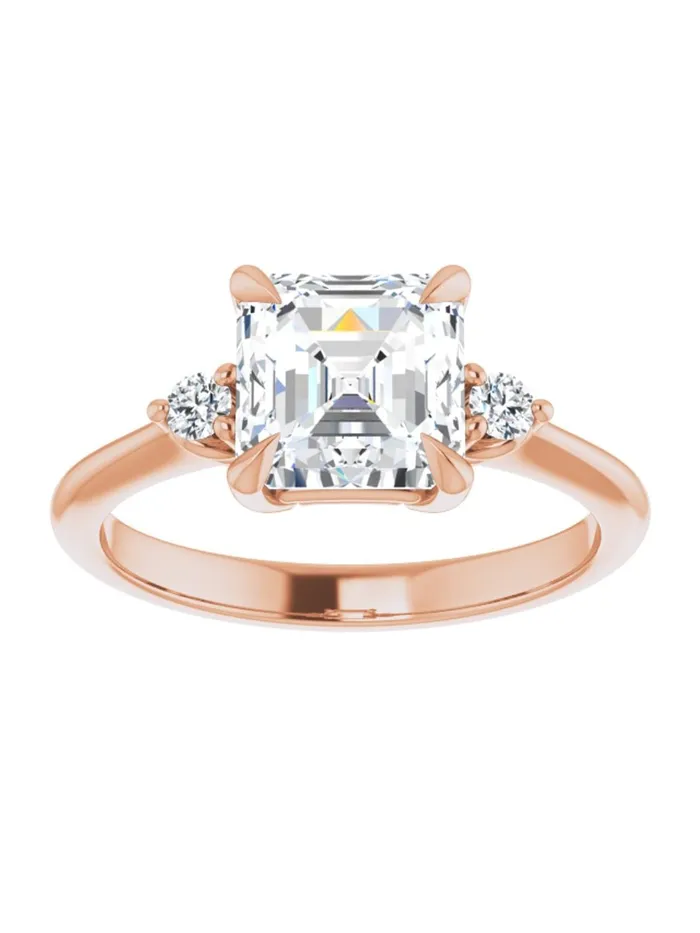 Engagement Ring with Diamond Sides 08 ct tw acredo USA Rings